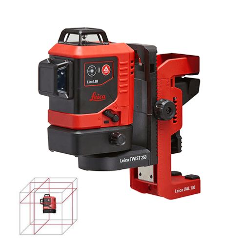 Niveau Laser 3 plans 3x360° faisceau rouge : Leica Lino L6R  Pack Premium